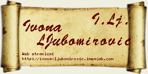 Ivona LJubomirović vizit kartica